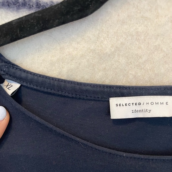Selected Homme Navy Long Sleeve Shirt - Picture 2 of 3